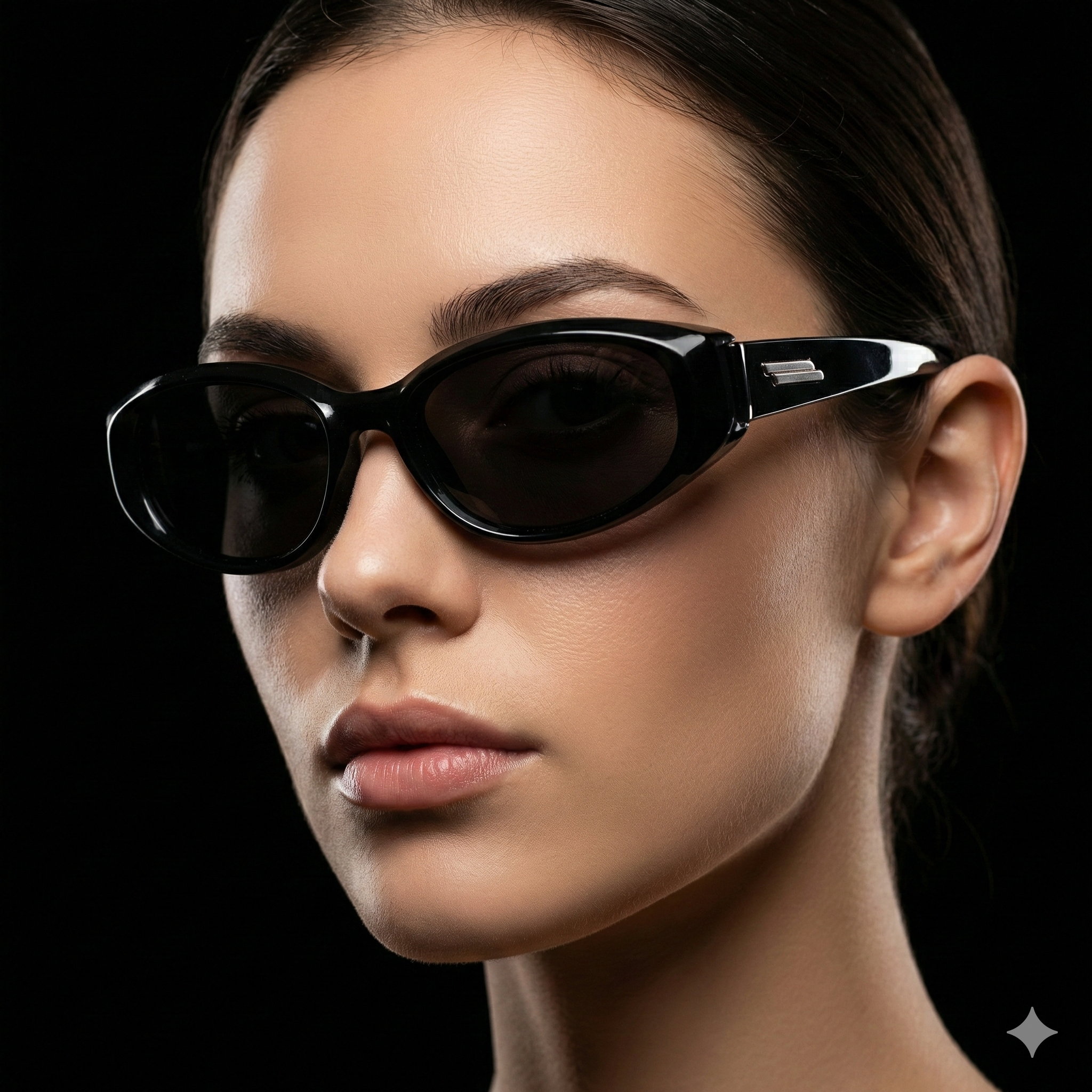 Şeritli Egg Oval Vintage  Model Güneş Gözlüğü